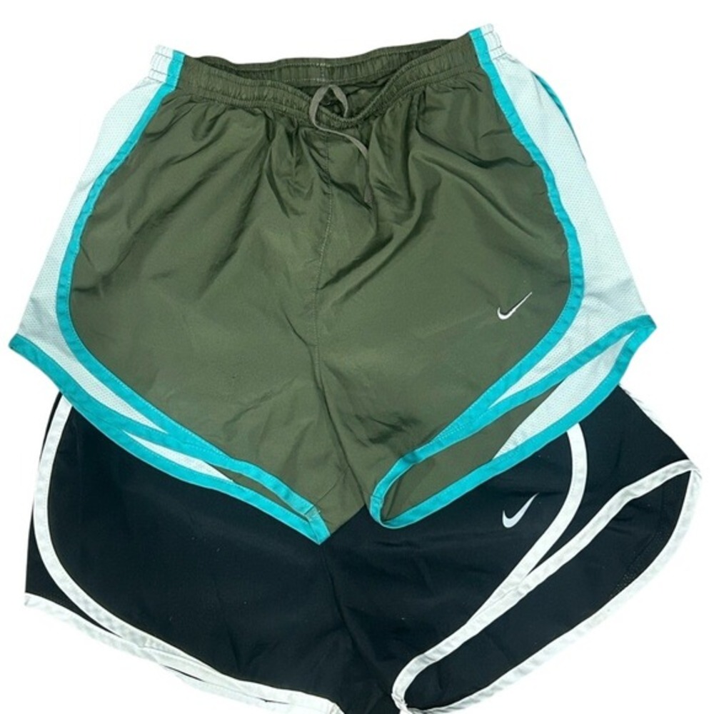 Nike Green and Black Athletic Shorts Lightweight Design two pair‎